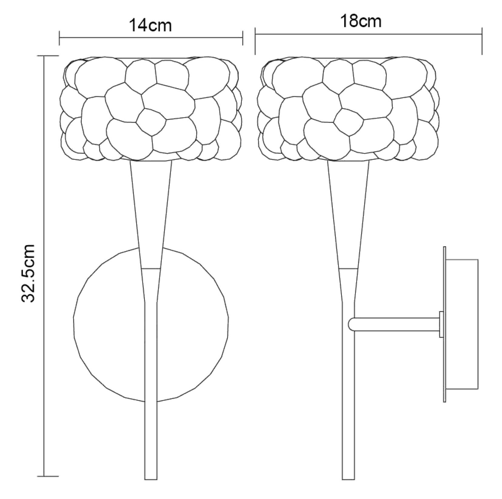 O2 Wall Lights Mantra Armed Wall Lights